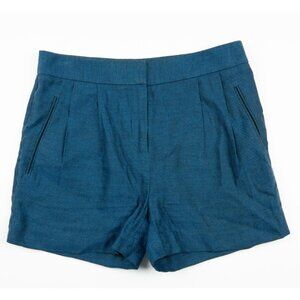 T Alexander Wang Linen Shorts Women's XS Pleated Blue Designer